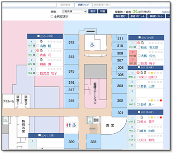 病棟患者マップ